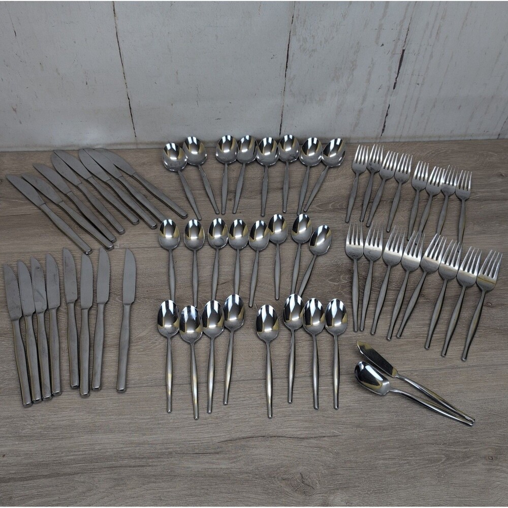 Reed & Barton Stainless RDS9 Rebacraft Flatware Set Of 58 Pieces Service For 8